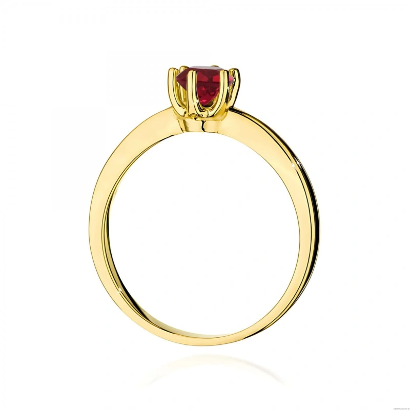 Pierścionek W0563 rubin 0,60ct żółte złoto 375