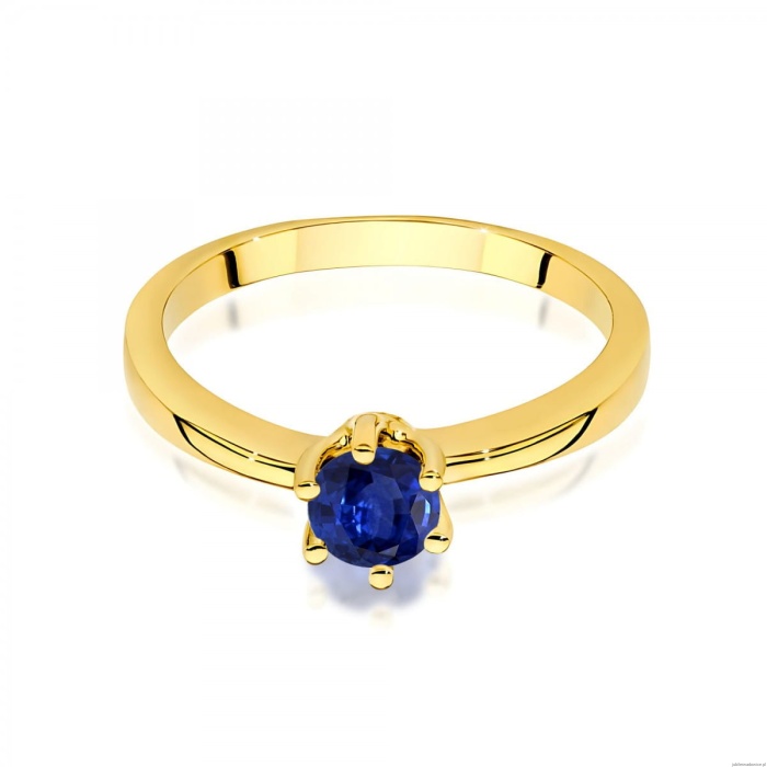 Pierścionek W0563 szafir 0,50ct żółte złoto 375
