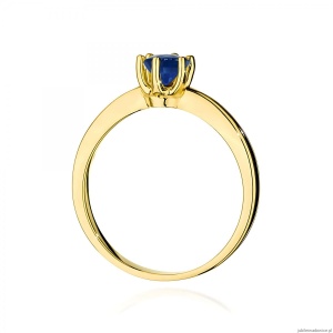 Pierścionek W0563 szafir 0,50ct żółte złoto 375