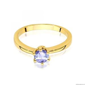Pierścionek W0563 tanzanit 0,50ct żółte złoto 375