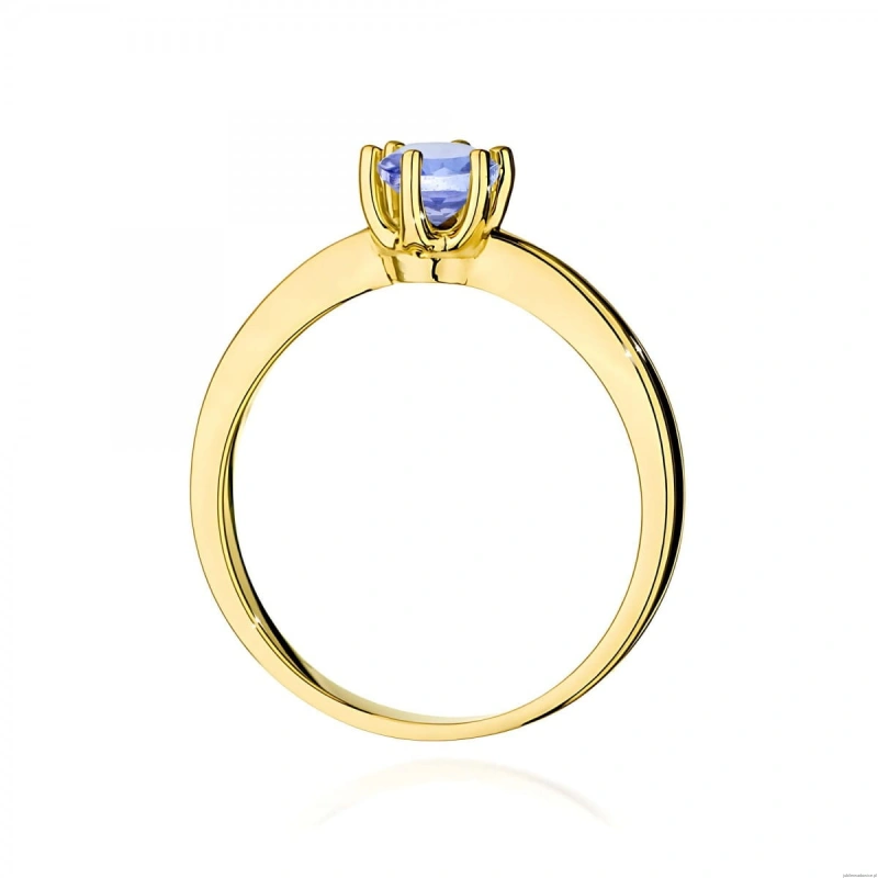Pierścionek W0563 tanzanit 0,50ct żółte złoto 375