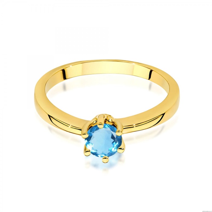 Pierścionek W0563 Topaz Swiss 0,50ct żółte złoto 375