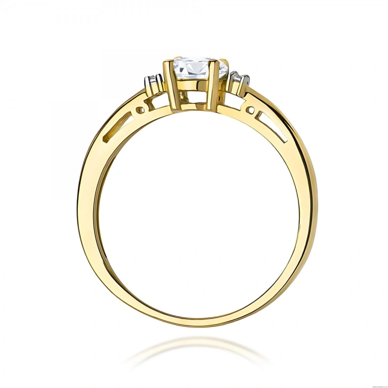 Pierścionek W0006 Diament Laboratoryjny 0,40ct żółte złoto 375