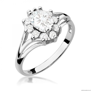 Pierścionek W0037 Diament Laboratoryjny 0,70ct białe złoto 375