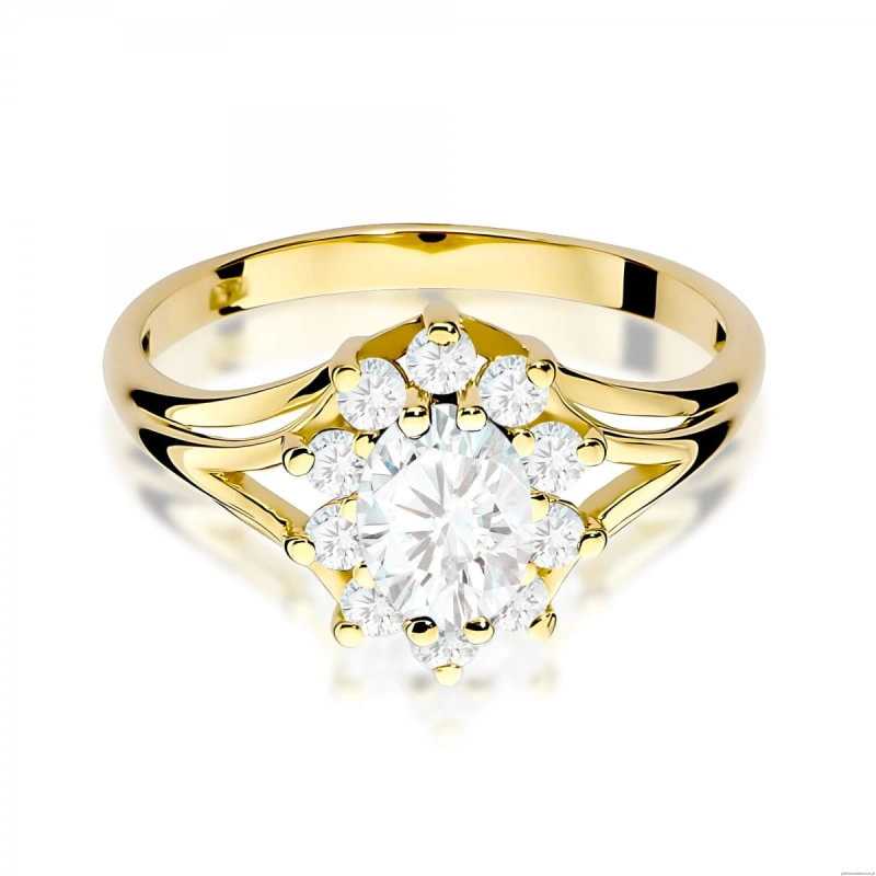 Pierścionek W0037 Diament Laboratoryjny 0,70ct żółte złoto 375