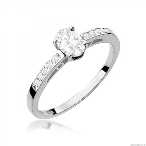 Pierścionek W0067 Diament laboratoryjny 0,40ct białe złoto 375