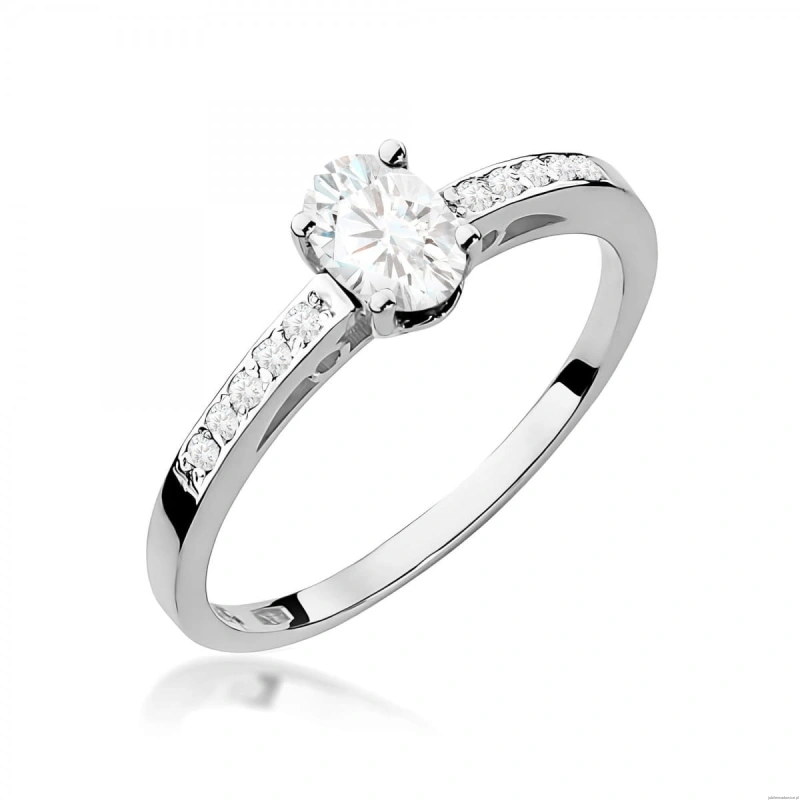 Pierścionek W0067 Diament laboratoryjny 0,40ct białe złoto 375