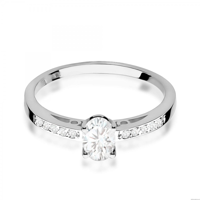 Pierścionek W0067 Diament laboratoryjny 0,40ct białe złoto 375