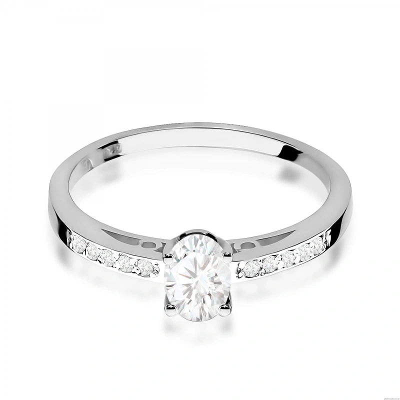 Pierścionek W0067 Diament laboratoryjny 0,40ct białe złoto 375