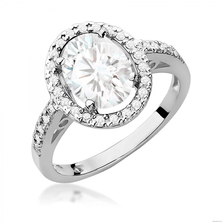 Pierścionek W0080 Diament Laboratoryjny 1,90ct białe złoto 375