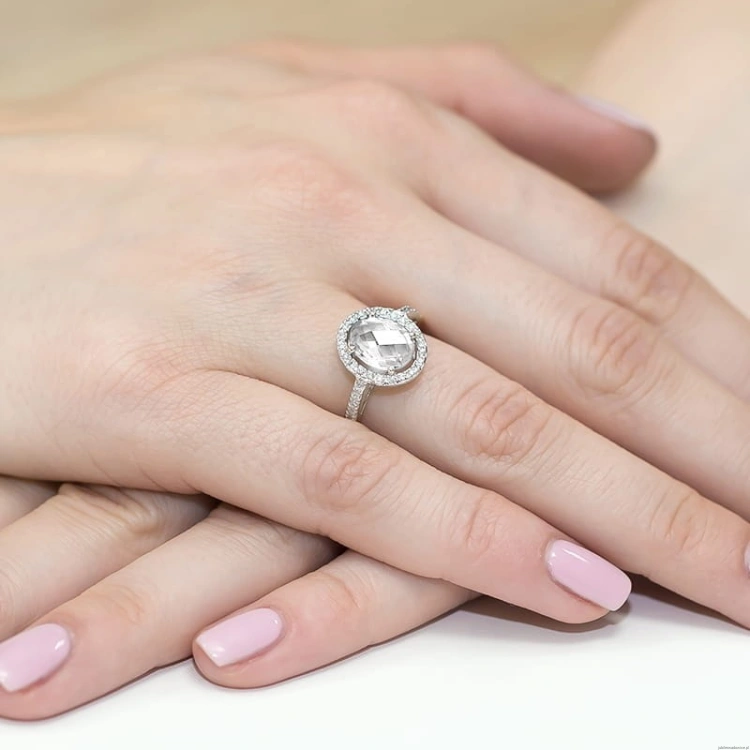 Pierścionek W0080 Diament Laboratoryjny 1,90ct białe złoto 375