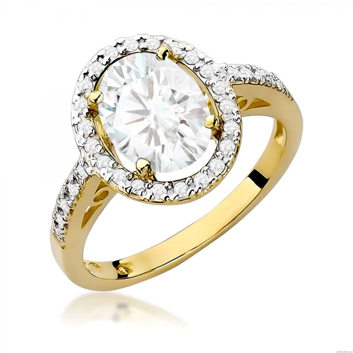 Pierścionek W0080 Diament Laboratoryjny 1,90ct żółte złoto 375