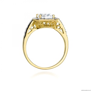 Pierścionek W0080 Diament Laboratoryjny 1,90ct żółte złoto 375