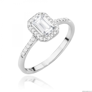 Pierścionek W0575 Diament laboratoryjny 0,60ct białe złoto 375