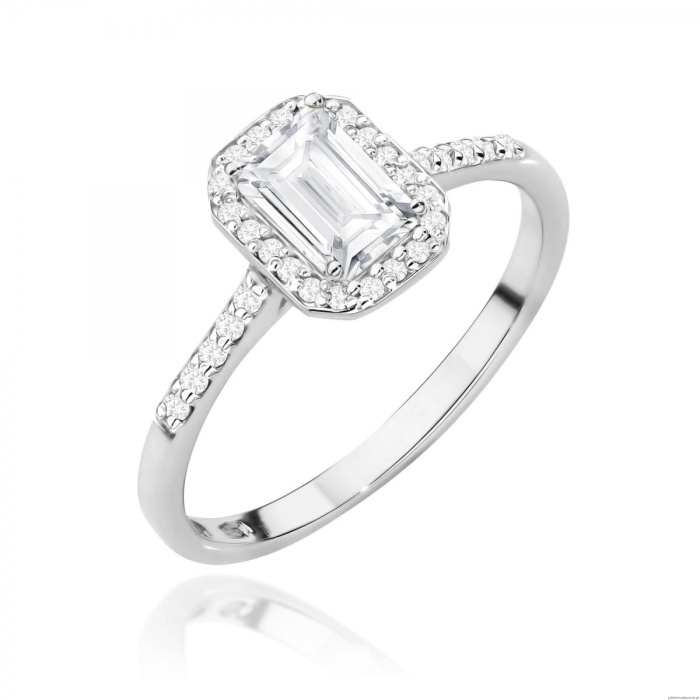 Pierścionek W0575 Diament laboratoryjny 0,60ct białe złoto 375