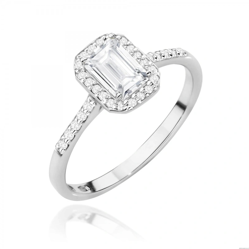Pierścionek W0575 Diament laboratoryjny 0,60ct białe złoto 375