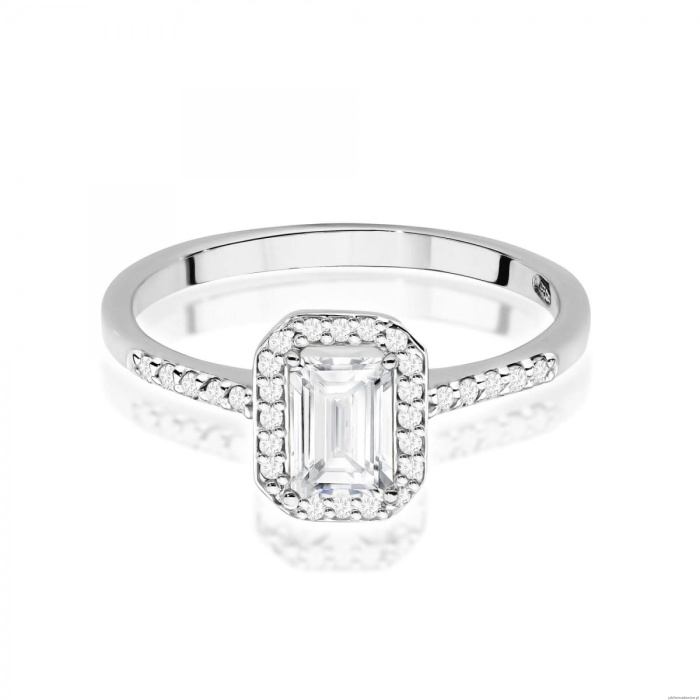 Pierścionek W0575 Diament laboratoryjny 0,60ct białe złoto 375