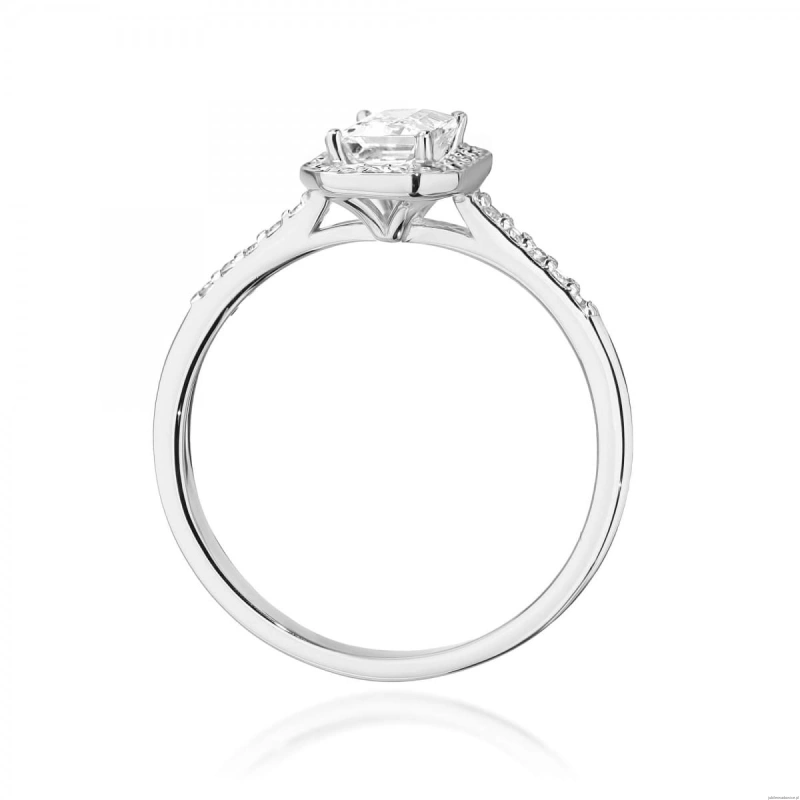 Pierścionek W0575 Diament laboratoryjny 0,60ct białe złoto 375