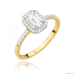 Pierścionek W0575 Diament laboratoryjny 0,60ct żółte złoto 375