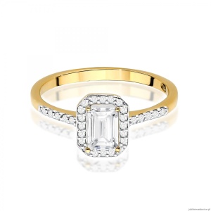 Pierścionek W0575 Diament laboratoryjny 0,60ct żółte złoto 375