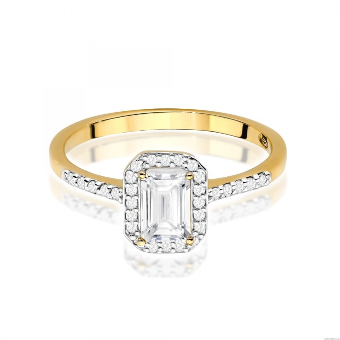 Pierścionek W0575 Diament laboratoryjny 0,60ct żółte złoto 375