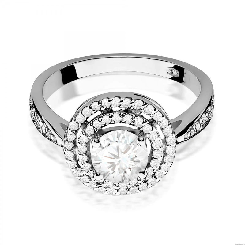Pierścionek W0274 Diament Laboratoryjny 0,75ct białe złoto 375