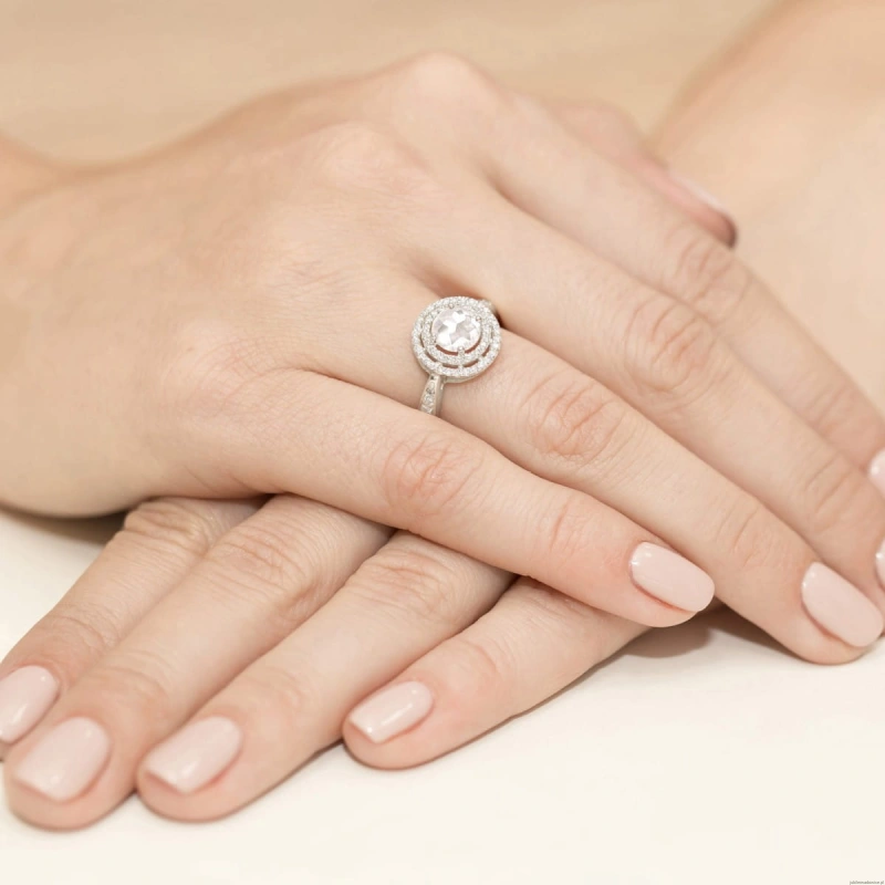 Pierścionek W0274 Diament Laboratoryjny 0,75ct białe złoto 375