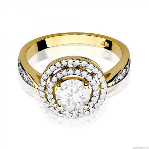 Pierścionek W0274 Diament Laboratoryjny 0,75ct żółte złoto 375