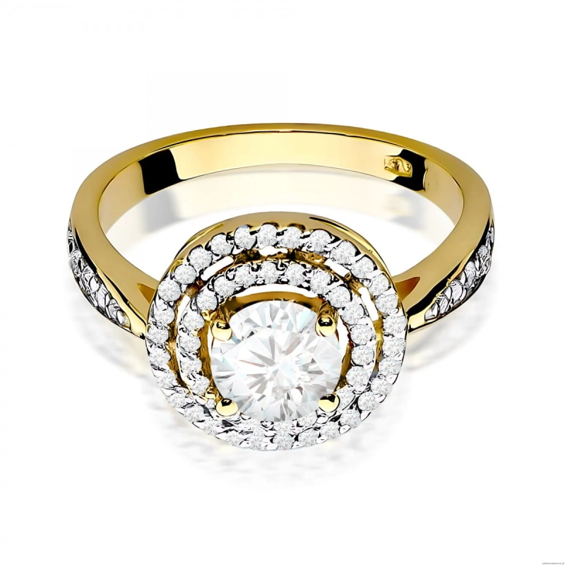 Pierścionek W0274 Diament Laboratoryjny 0,75ct żółte złoto 375