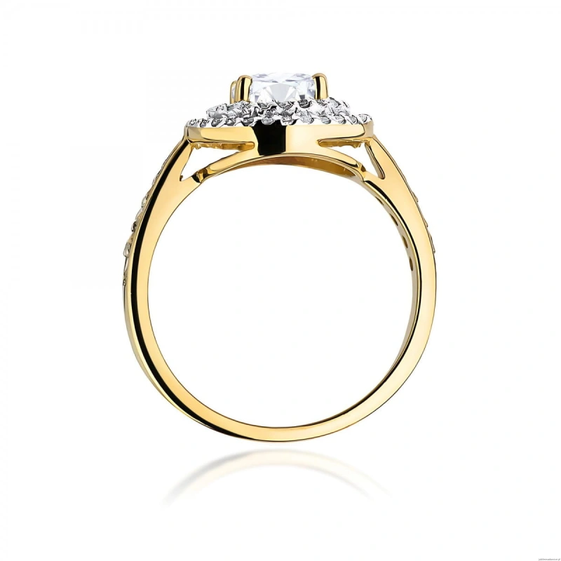 Pierścionek W0274 Diament Laboratoryjny 0,75ct żółte złoto 375