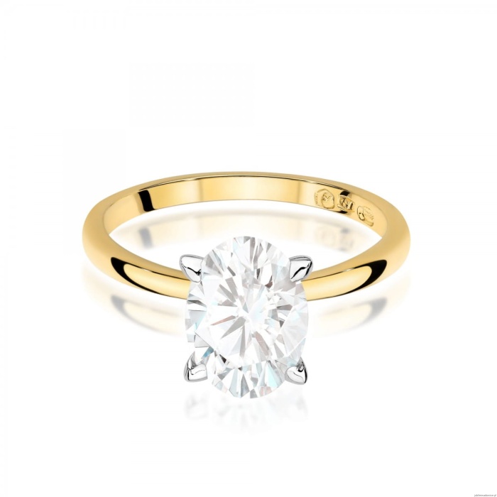 Pierścionek W0688 Diament Laboratoryjny 2,00ct żółte złoto 375