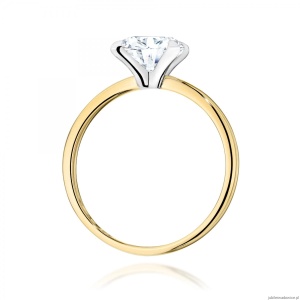 Pierścionek W0688 Diament Laboratoryjny 2,00ct żółte złoto 375