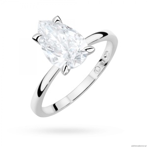 Pierścionek W0689 Diament Laboratoryjny 2,00ct białe złoto 375
