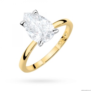 Pierścionek W0689 Diament Laboratoryjny 2,00ct żółte złoto 375