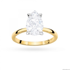 Pierścionek W0689 Diament Laboratoryjny 2,00ct żółte złoto 375