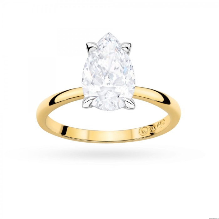 Pierścionek W0689 Diament Laboratoryjny 2,00ct żółte złoto 375