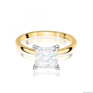Pierścionek W0690 Diament Laboratoryjny 2,00ct żółte złoto 375