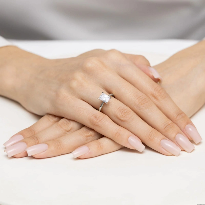 Pierścionek W0691 Diament Laboratoryjny 2,00ct białe złoto 375