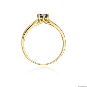Pierścionek W0074 Czarny Diament 0,50ct żółte złoto 375