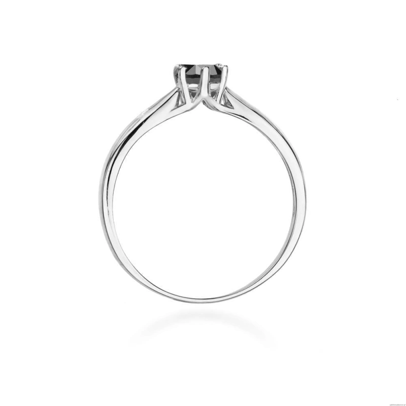 Pierścionek W0074 Czarny Diament 0,50ct białe złoto 375