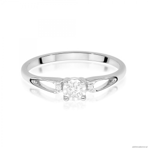 Pierścionek W0708 Diament 0,08ct białe złoto 375