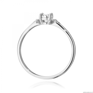 Pierścionek W0708 Diament 0,08ct białe złoto 375