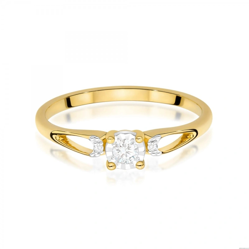 Pierścionek W0708 Diament 0,08ct żółte złoto 375