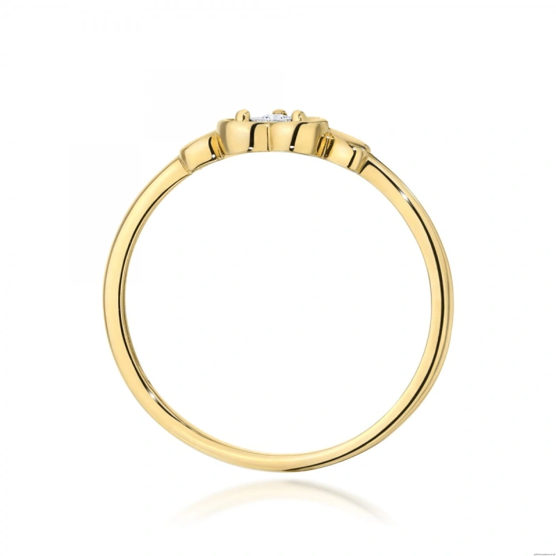 Pierścionek W0709 Diament 0,01ct żółte złoto 375