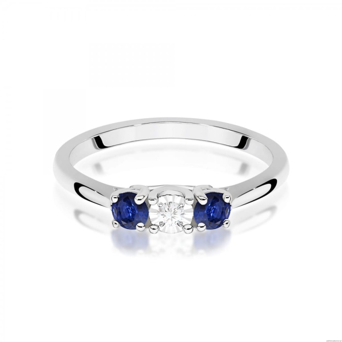 Pierścionek W0711 Diament 0,03ct białe złoto 375