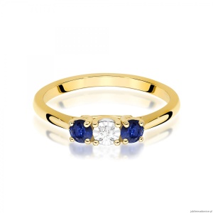 Pierścionek W0711 Diament 0,03ct żółte złoto 375