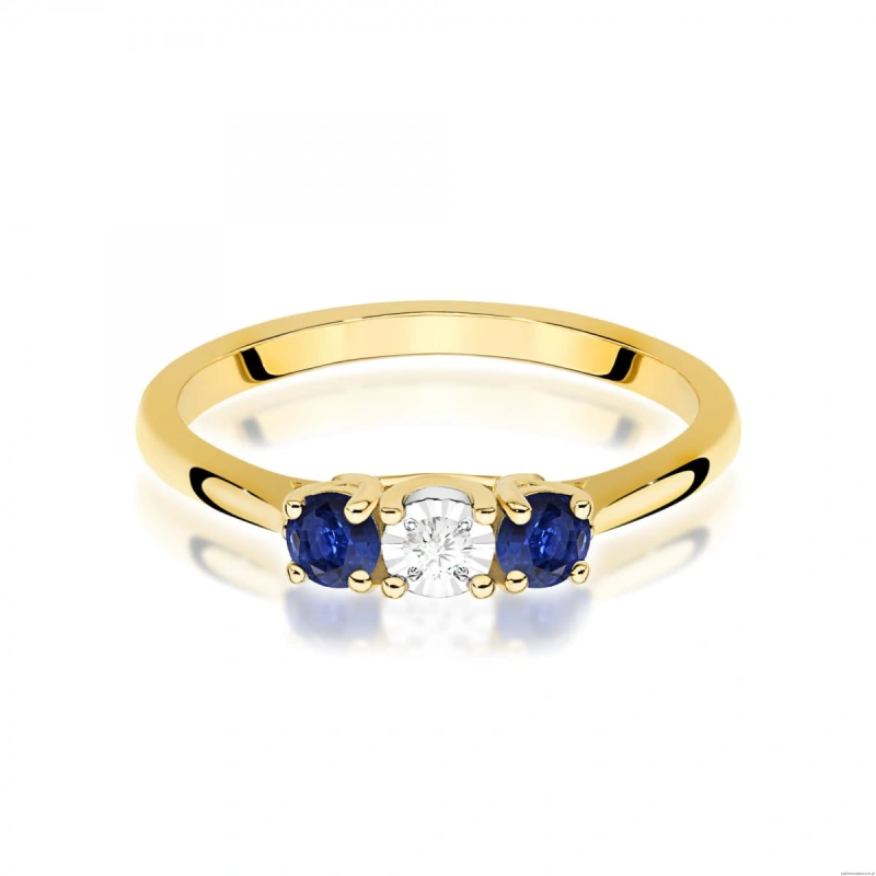 Pierścionek W0711 Diament 0,03ct żółte złoto 375