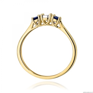 Pierścionek W0711 Diament 0,03ct żółte złoto 375