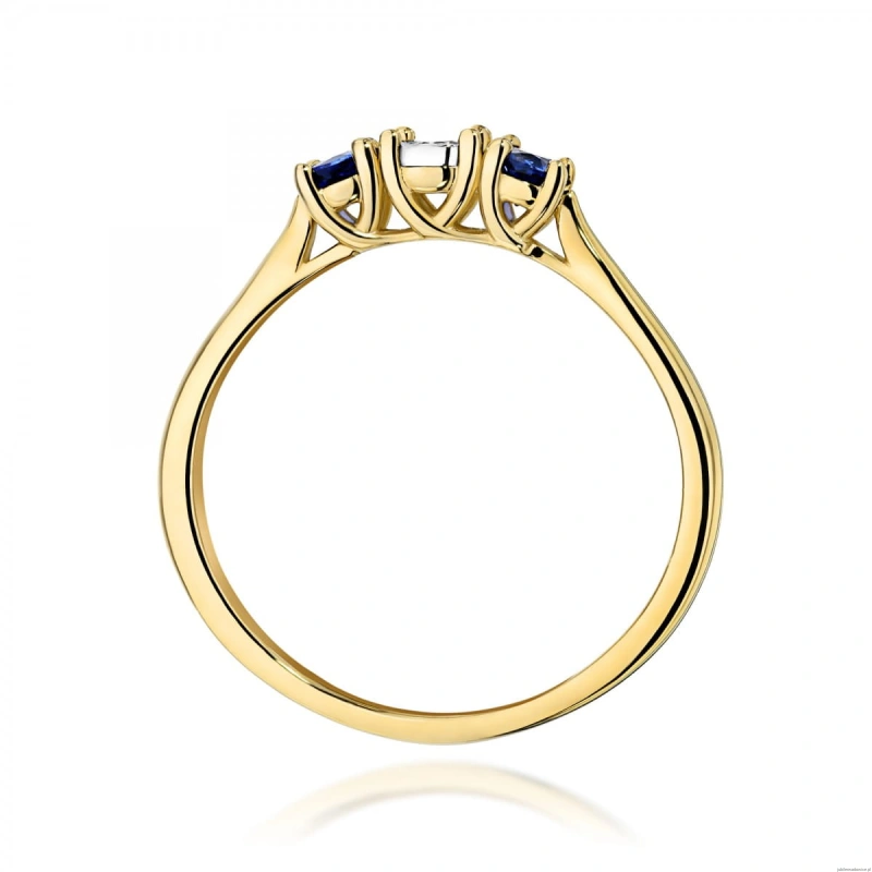 Pierścionek W0711 Diament 0,03ct żółte złoto 375
