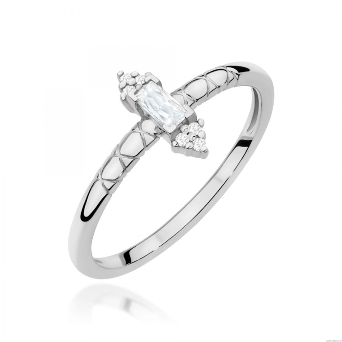 Pierścionek W0713 Diament 0,13ct białe złoto 375